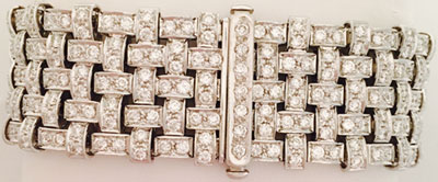 18K White Gold Bracelet with 407 Round Brilliant Diamonds. 12.24 Ct Total | F-G Color | VS1-VS2 Clarity